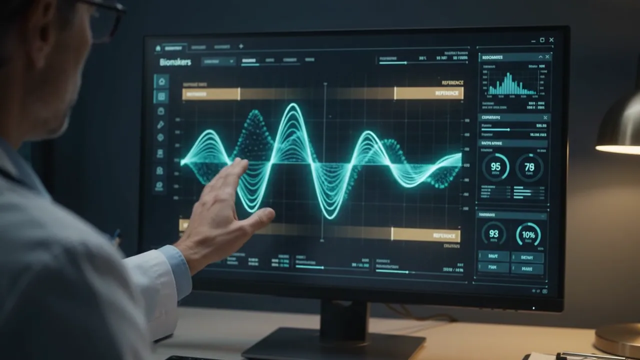 A practitioner talking through results on a dashboard